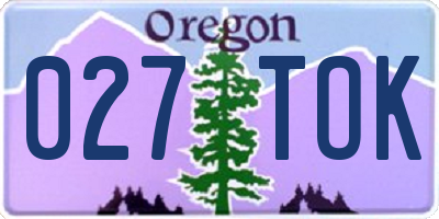 OR license plate 027TOK