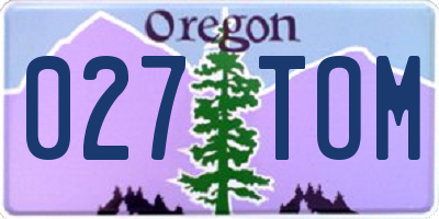OR license plate 027TOM