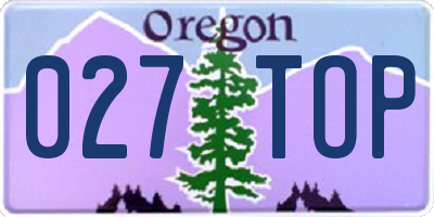 OR license plate 027TOP
