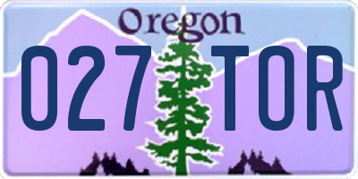 OR license plate 027TOR