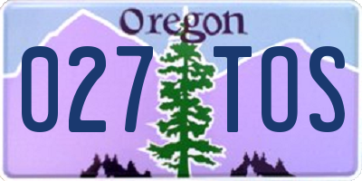 OR license plate 027TOS