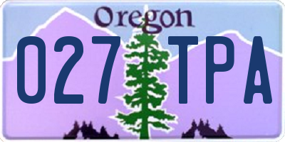 OR license plate 027TPA