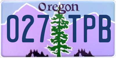 OR license plate 027TPB