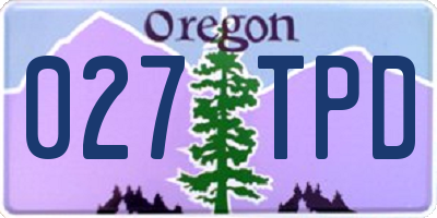 OR license plate 027TPD
