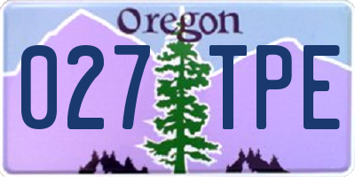 OR license plate 027TPE