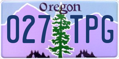 OR license plate 027TPG
