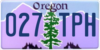 OR license plate 027TPH