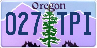 OR license plate 027TPI