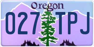 OR license plate 027TPJ