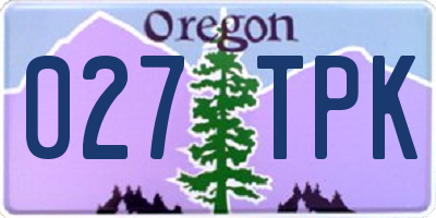 OR license plate 027TPK