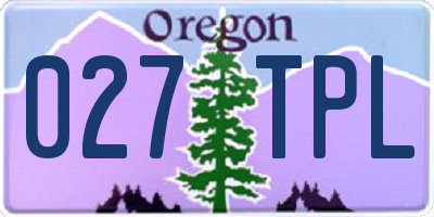 OR license plate 027TPL