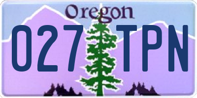 OR license plate 027TPN