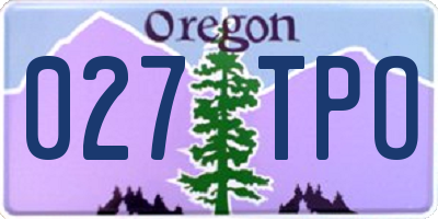 OR license plate 027TPO