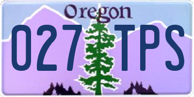 OR license plate 027TPS
