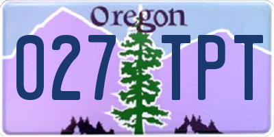 OR license plate 027TPT