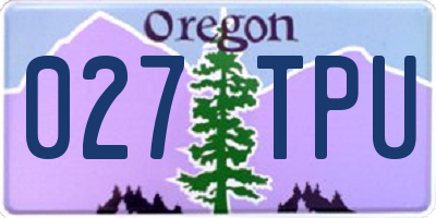 OR license plate 027TPU