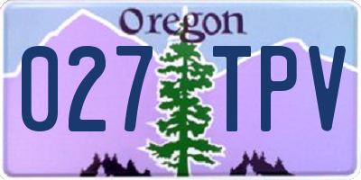 OR license plate 027TPV