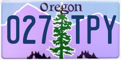 OR license plate 027TPY