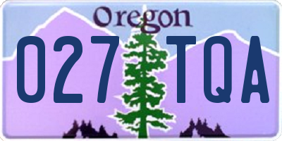 OR license plate 027TQA