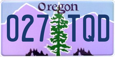 OR license plate 027TQD