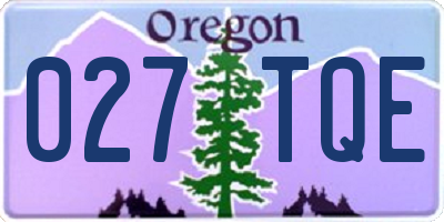 OR license plate 027TQE