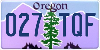 OR license plate 027TQF