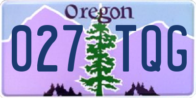 OR license plate 027TQG