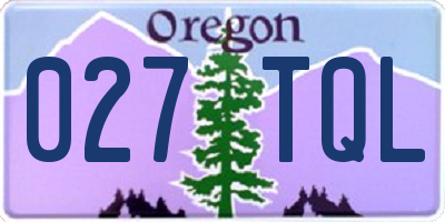 OR license plate 027TQL