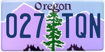 OR license plate 027TQN