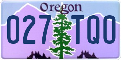 OR license plate 027TQO
