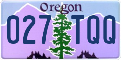 OR license plate 027TQQ