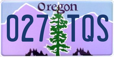 OR license plate 027TQS