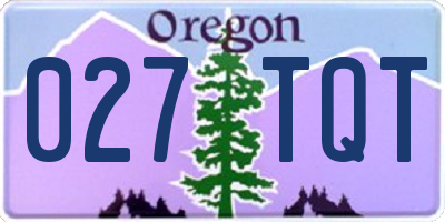 OR license plate 027TQT