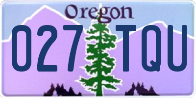 OR license plate 027TQU