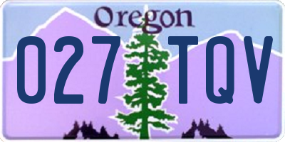 OR license plate 027TQV