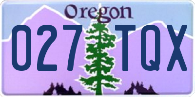 OR license plate 027TQX
