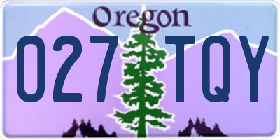OR license plate 027TQY