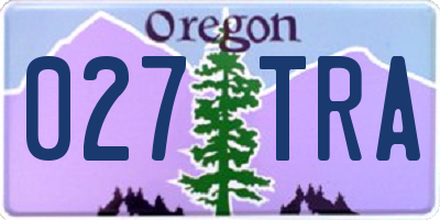 OR license plate 027TRA
