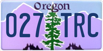 OR license plate 027TRC