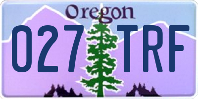 OR license plate 027TRF