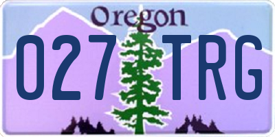 OR license plate 027TRG