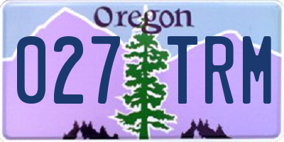 OR license plate 027TRM