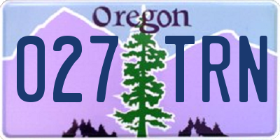 OR license plate 027TRN