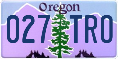 OR license plate 027TRO