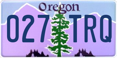 OR license plate 027TRQ