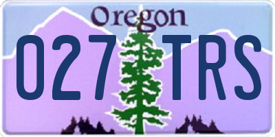 OR license plate 027TRS