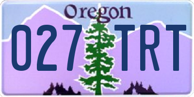 OR license plate 027TRT