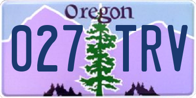 OR license plate 027TRV