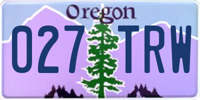 OR license plate 027TRW