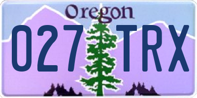 OR license plate 027TRX